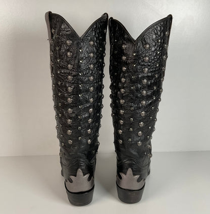 Custom Metallic Cowgirl Boots | Wingtip | Embellished | Women’s 7.5 B