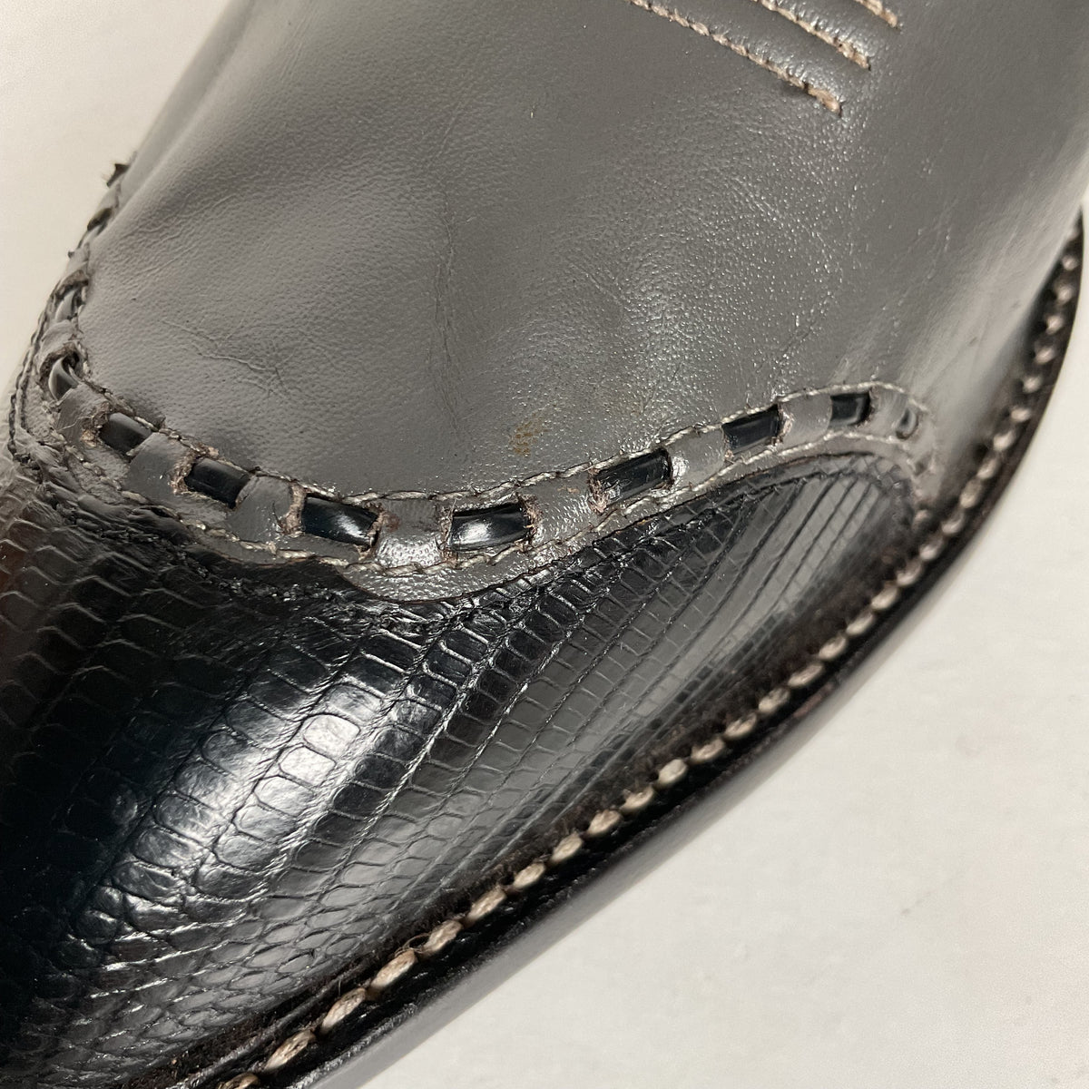 Vintage Tony Lama Lizard Wingtip Cowboy Boots | Charcoal Grey | Men’s 11.5 EE