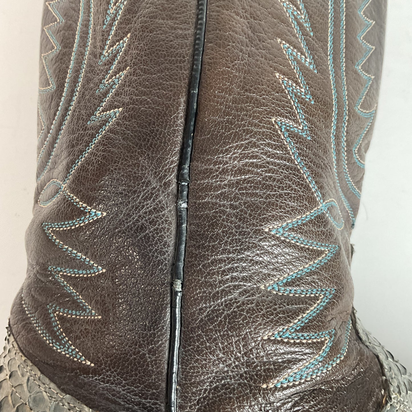 Vintage Dan Post Grey Python Cowgirl Boots 8 C USA Made