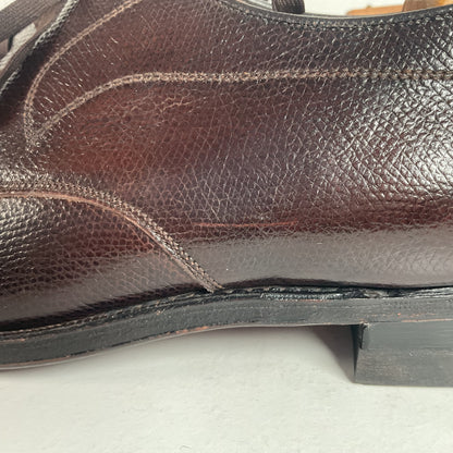 Vintage Florsheim Brown Derby Shoes 10 D Apron Toe