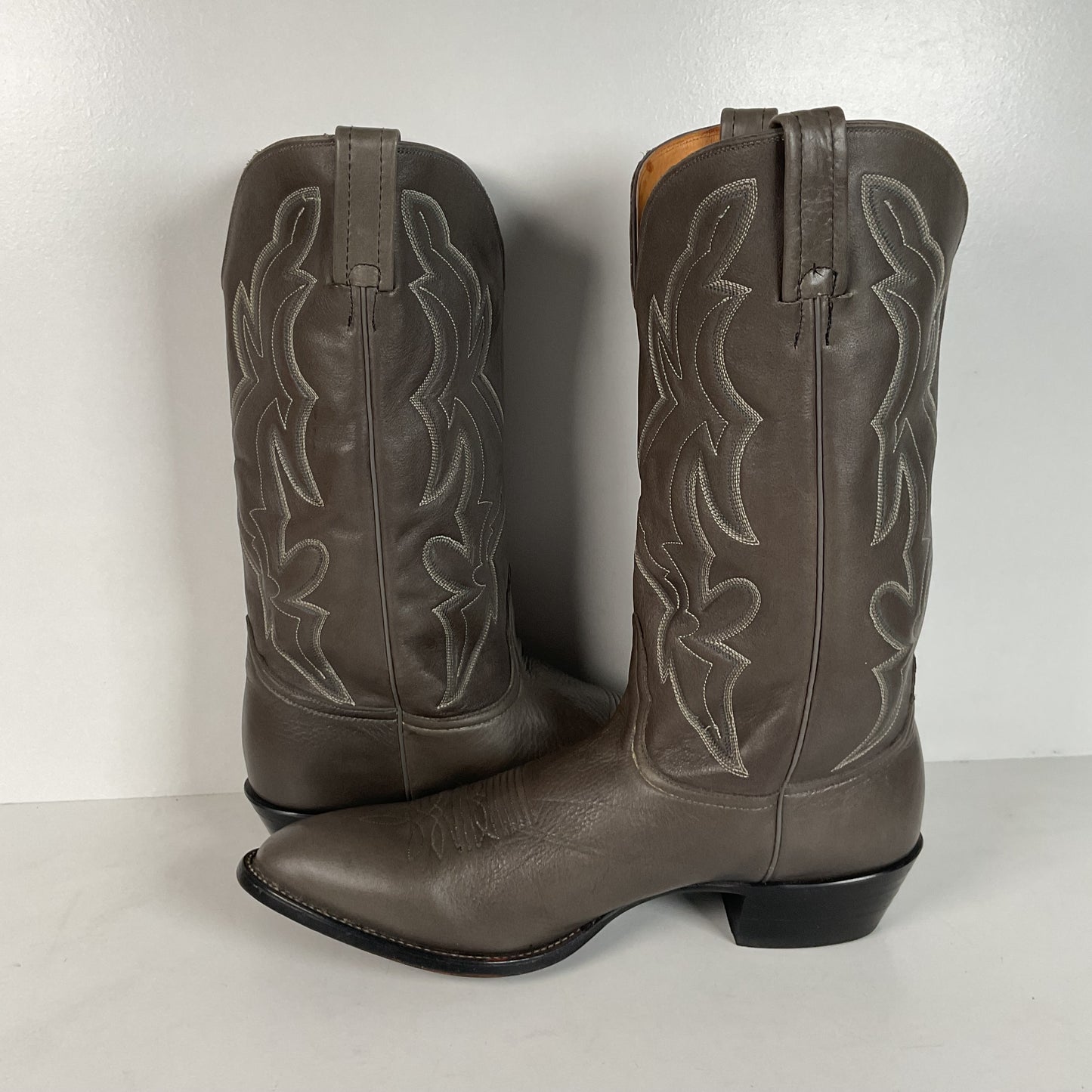 Vintage Nocona Bull Shoulder Cowboy Boots | USA Made | Grey | Men’s 12 D