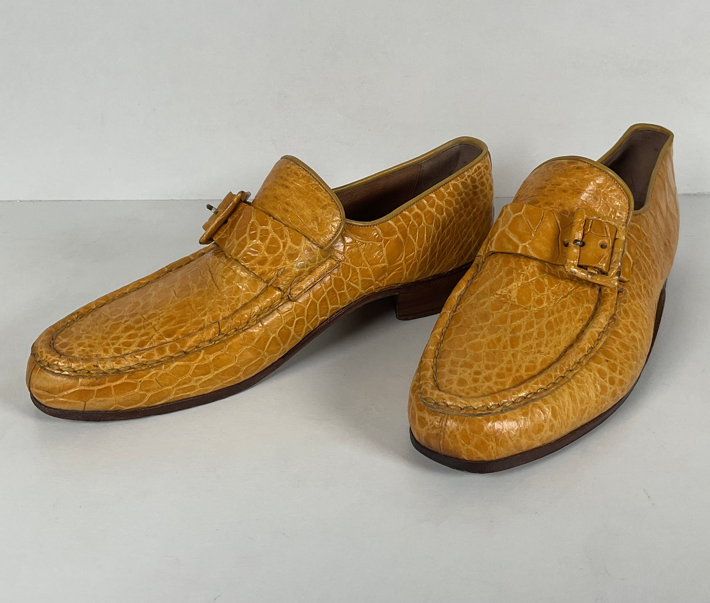 Vintage Sea Turtle Loafers | Monk Strap | Yellow | Men’s 7 D