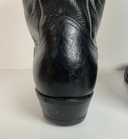 Vintage Nocona Caribou Buckaroo Cowboy Boots | Exotic | Black | Men’s 9.5 D