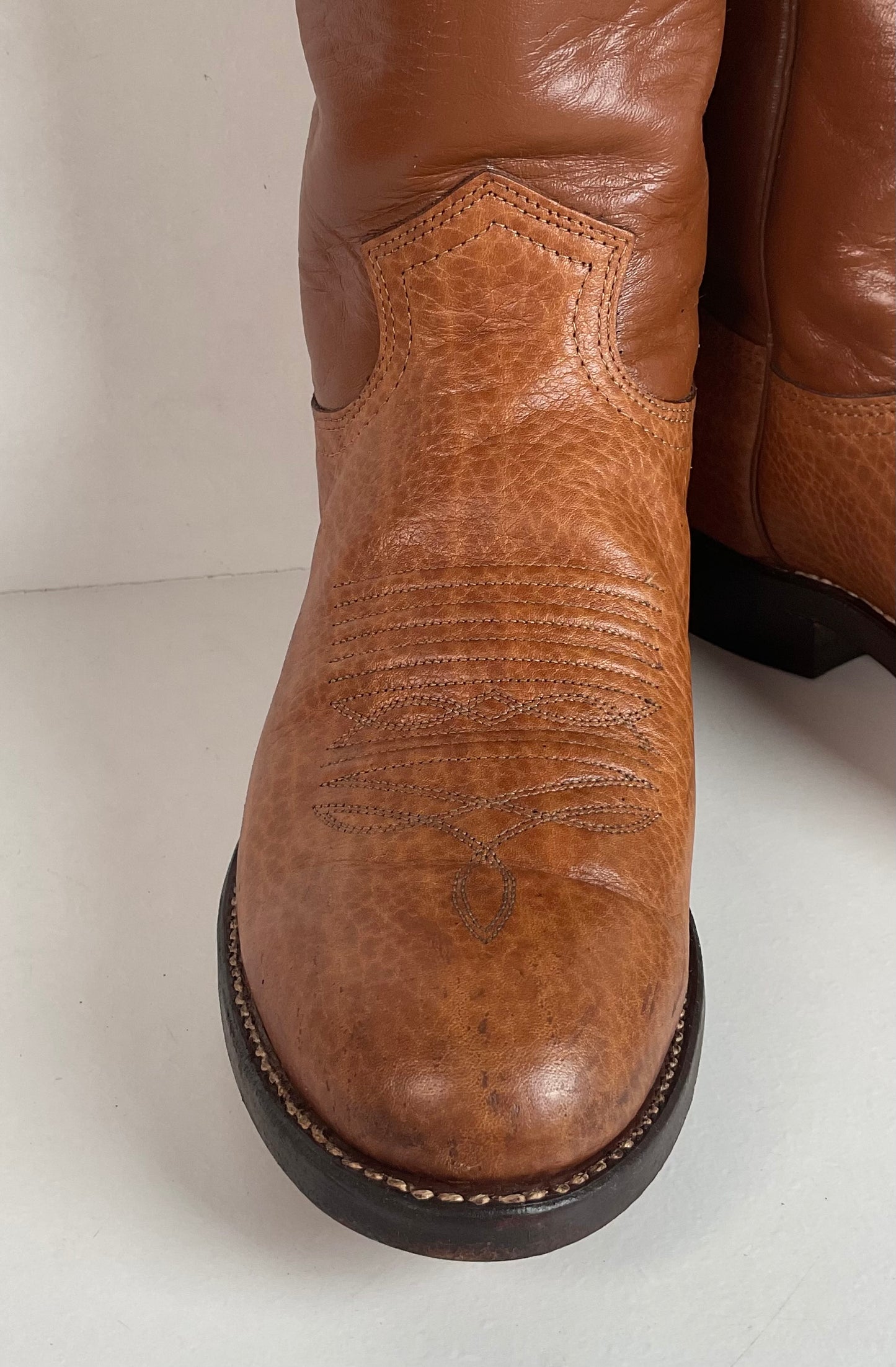 Vintage J. Chisholm Bullhide Roper Boots 9 D USA Made Original Box