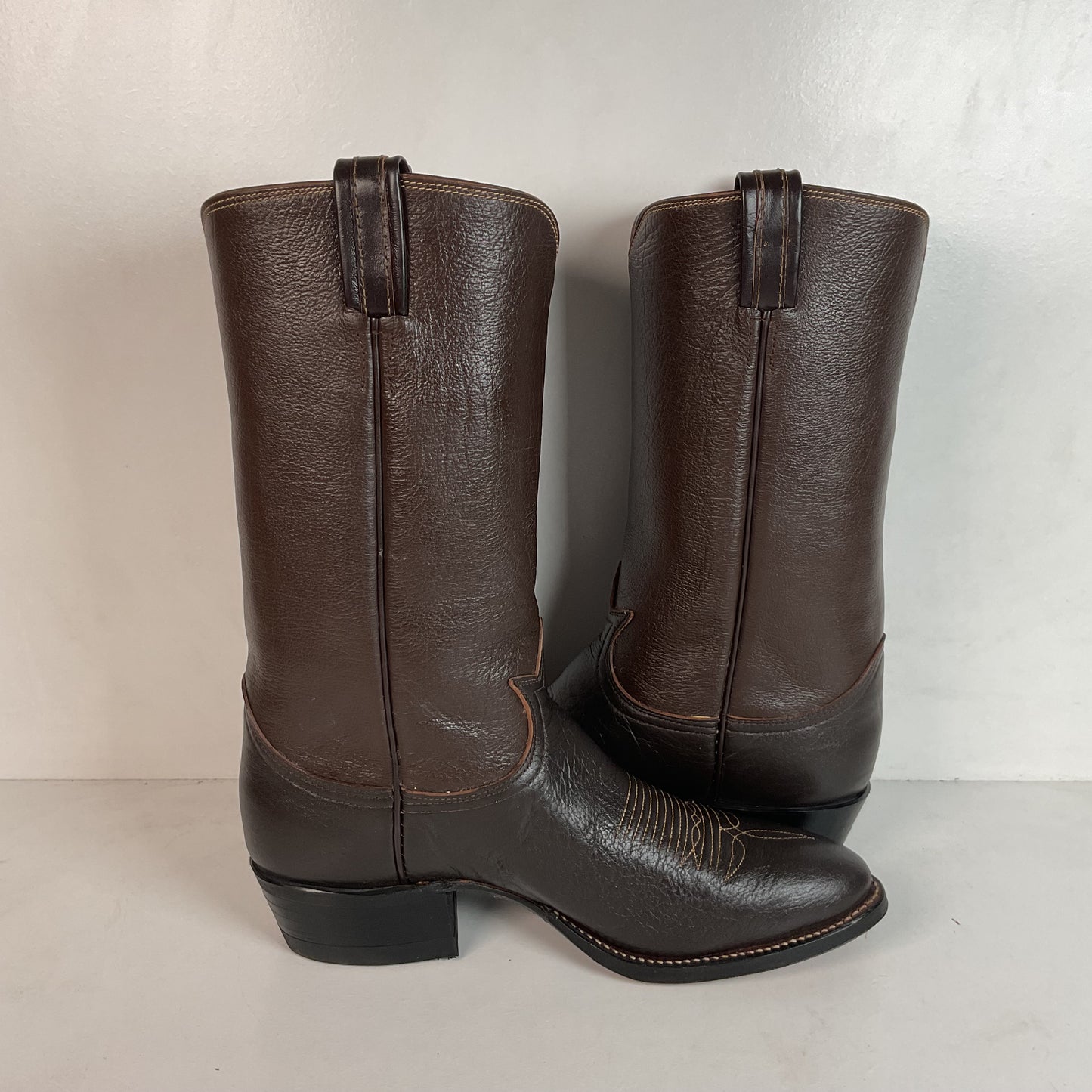 Vintage 1960s Tony Lama Water Buffalo Cowboy Boots 8.5 D Exotic Gold Label