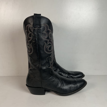 Vintage Nocona Teju Lizard Cowboy Boots 11 B USA Made