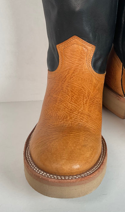 Vintage J. Chisholm Crepe Roper Boots Men’s 8.5 D USA Made