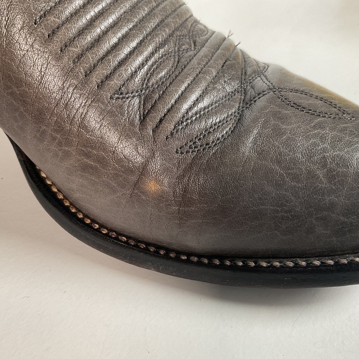 Vintage J. Chisholm Bullhide Cowboy Boots | Grey | USA Made | 10.5 D