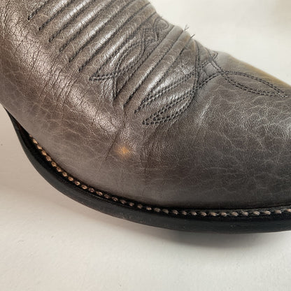 Vintage J. Chisholm Bullhide Cowboy Boots | Grey | USA Made | 10.5 D