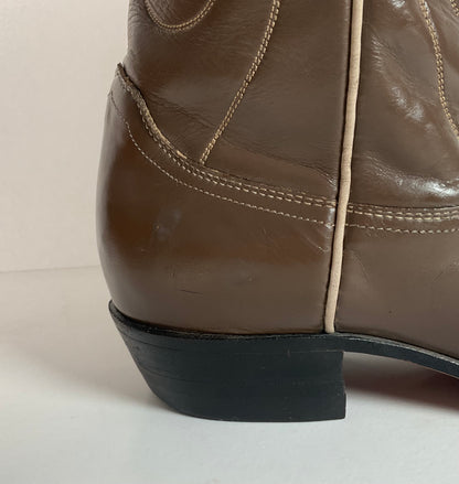Vintage Justin Cowgirl Boots | Taupe | 1960s-1970s | USA Made | 7.5 B