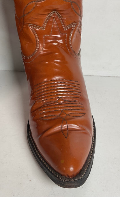 Vintage Tony Lama Patent Leather Cowgirl Boots Men’s 6 | Women’s 7 Gold Label