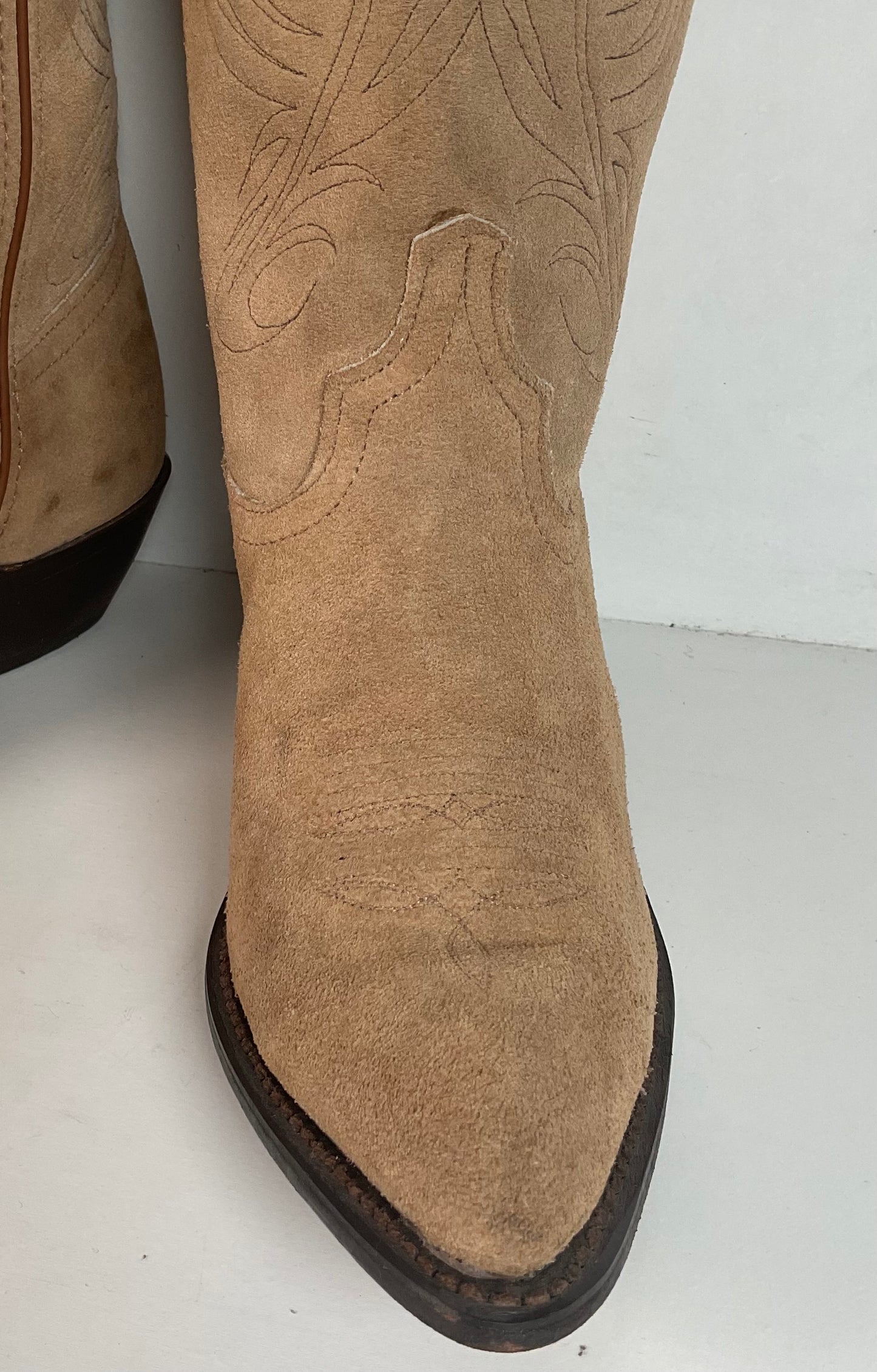 Vintage Women’s Rough Out Suede Cowgirl Boots 8 M USA Made