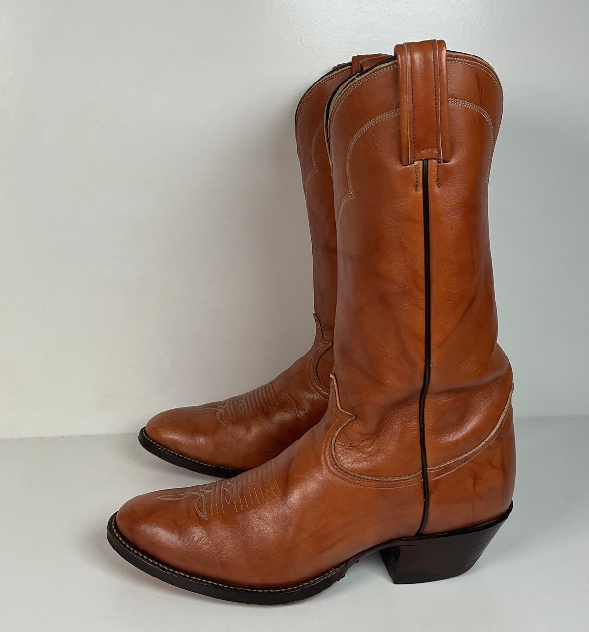 Vintage Tony Lama Chocolate Cow Cowboy Boots | Gold Label | Men’s 8.5 D