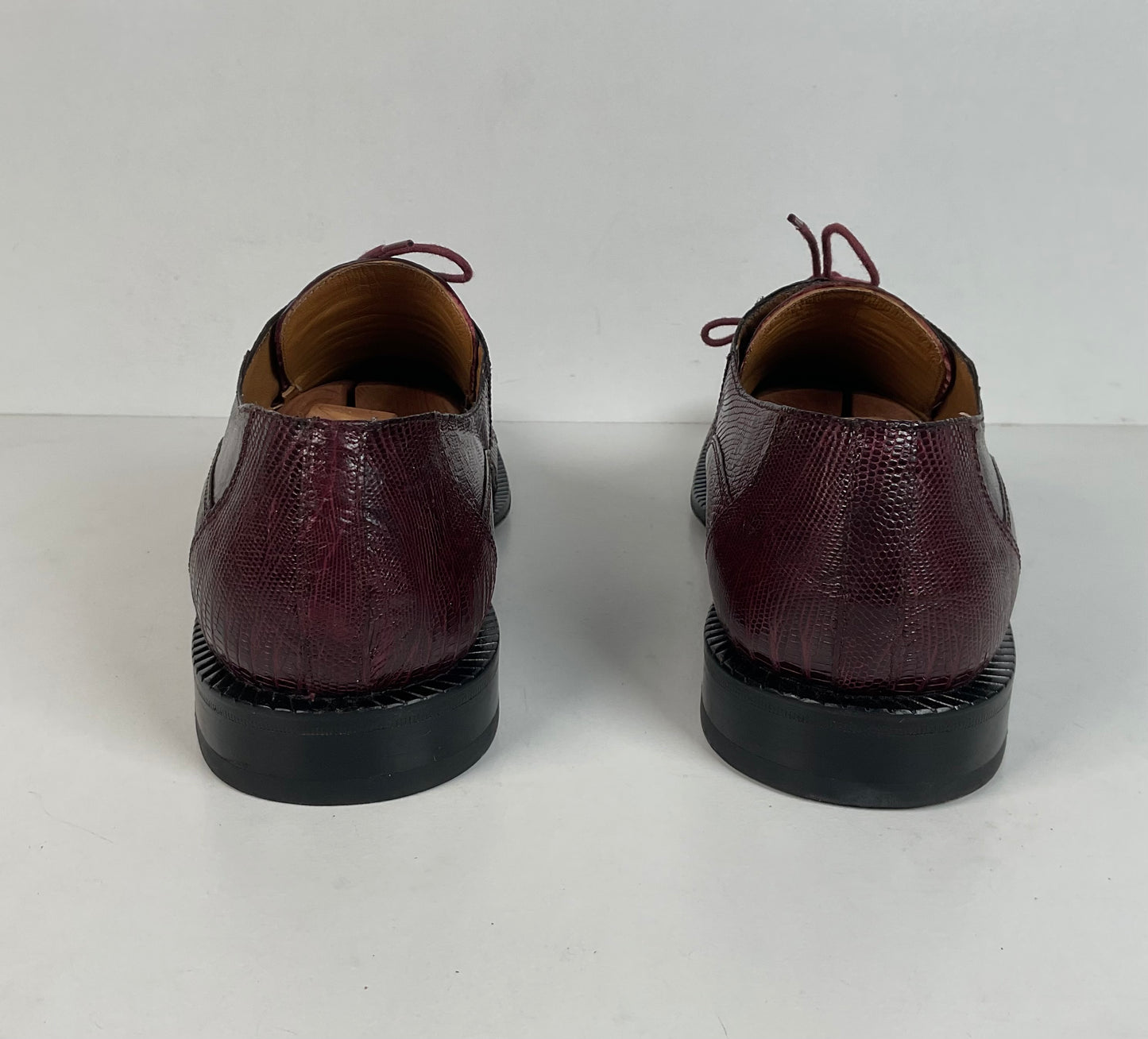 David Eden Teju Lizard Derby Shoes | Wine Red | Men’s 10.5