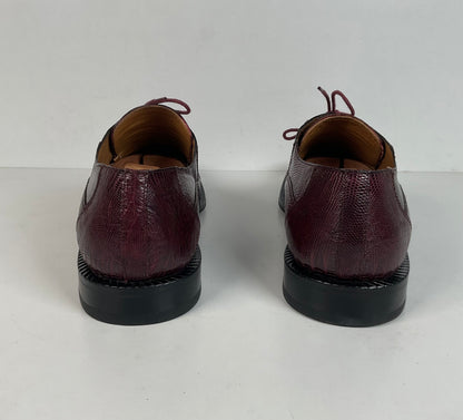 David Eden Teju Lizard Derby Shoes | Wine Red | Men’s 10.5