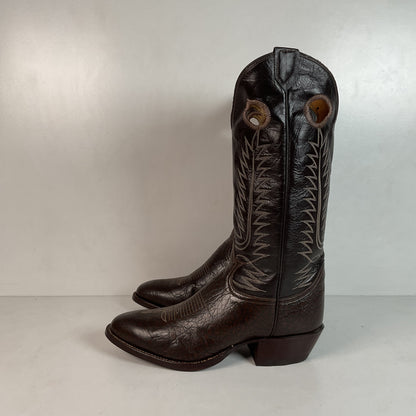 Vintage Tony Lama Caribou Cowboy Boots 8.5 EE Gold Label Exotic Buckaroo