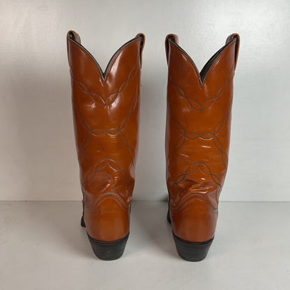 Vintage Tony Lama Patent Leather Cowgirl Boots Men’s 6 | Women’s 7 Gold Label