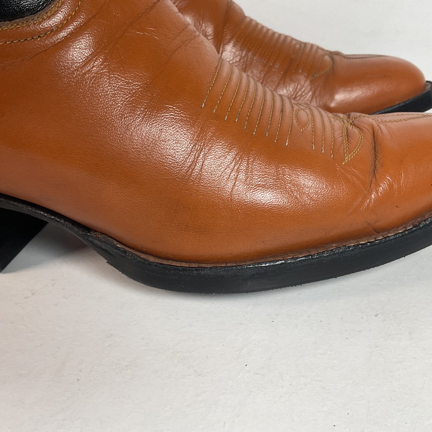 Vintage Tony Lama Longhorn Cowboy Boots | ￼Gold Label | Men’s 8.5 | Women’s 10