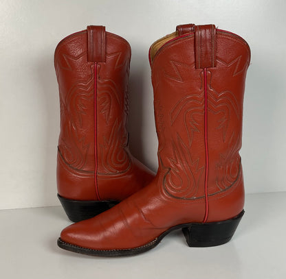 Vintage Tony Lama Cowboy Boots | Gold Label | Tooled Inlay | 6.5 C | Women’s 7.5