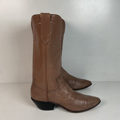 Women’s Paul Bond Smooth Ostrich Cowgirl Boots 7 A Custom Exotic
