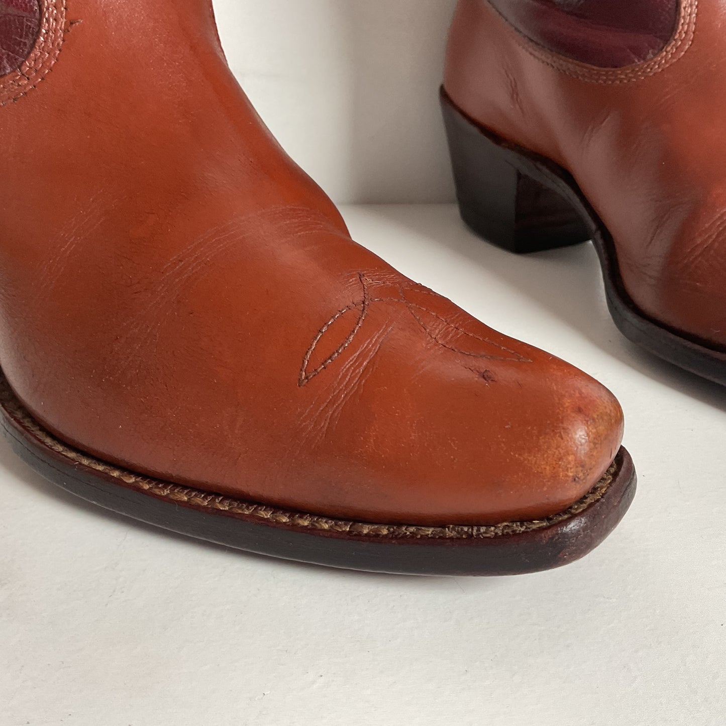 Vintage Pee Wee Cowboy Boots | Shorty | Tooled | 50s-60s | 6 C