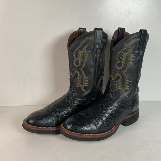 Tony Lama Ostrich Roper Boots | Crepe Sole | USA Made | Men’s 10 D