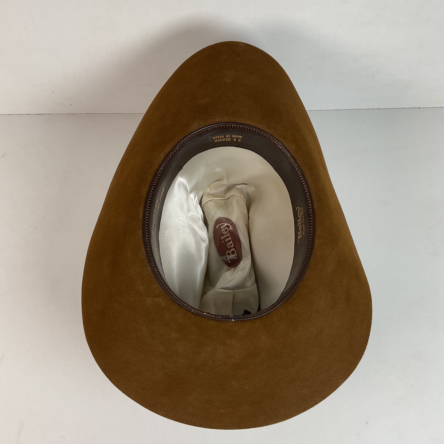 Bailey Hand Creased Cowboy Hat 6 7/8 Texas Made 5X Beaver