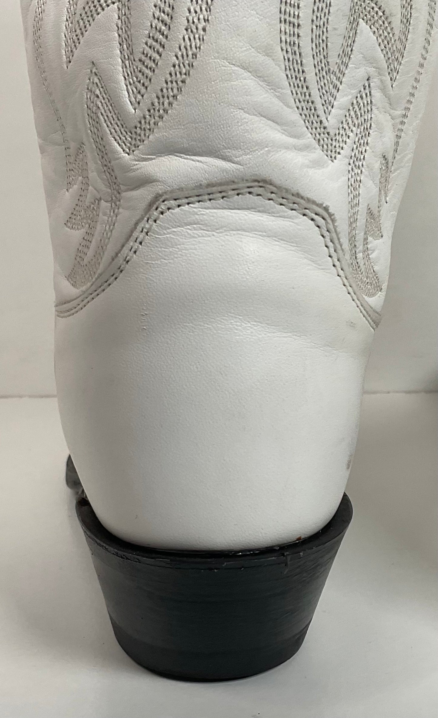 Justin Wedding White Cowgirl Boots 8 B USA Made