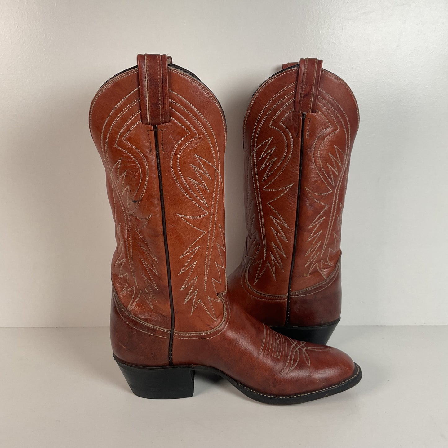 Vintage Tony Lama Cowboy Boots | Chocolate Cow | Men’s 7.5 C | Women’s 8.5