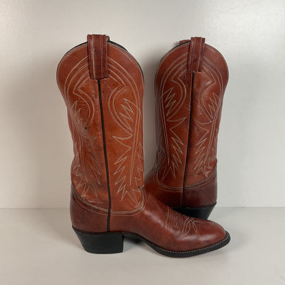 Vintage Tony Lama Cowboy Boots | Chocolate Cow | Men’s 7.5 C | Women’s 8.5