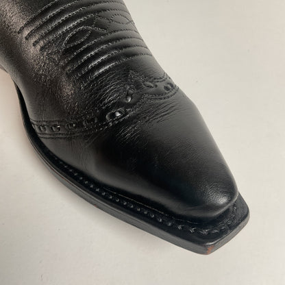 Boulet Cowgirl Boots | Black Torino Calf | Wingtip Triad | Women’s 6 C