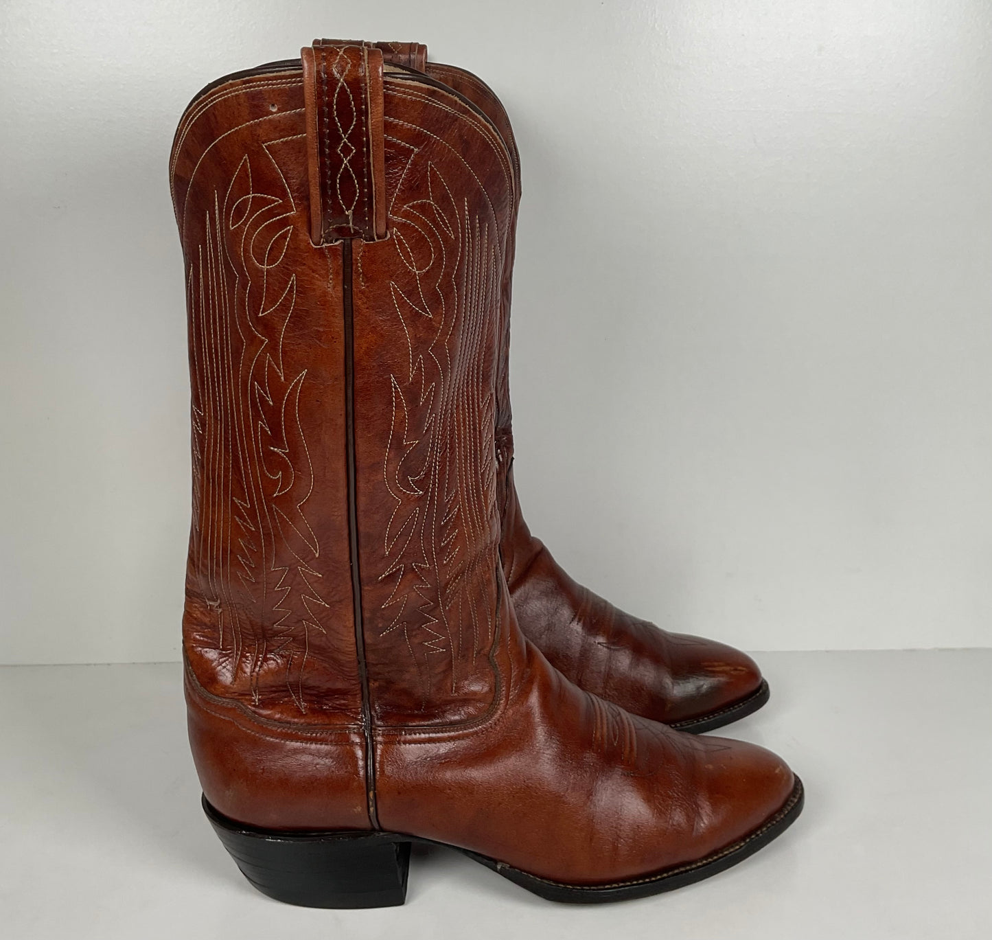 Vintage Tony Lama Cowboy Boots | Chocolate Cow | 1980s | Men’s 10 D