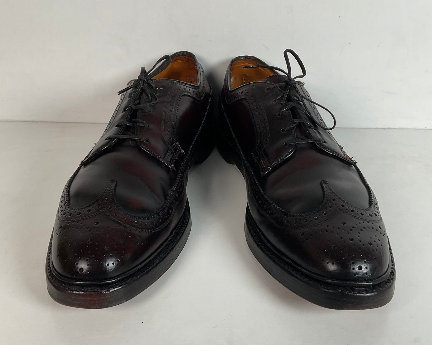 Early Florsheim Imperial Kenmoor Derby Shoes 10 C Shell Cordovan