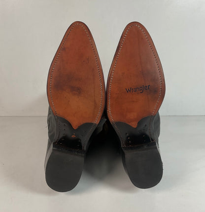 Vintage Wrangler Dark Grey Cowboy Boots 10 D Soft Tennessee Deer Skin