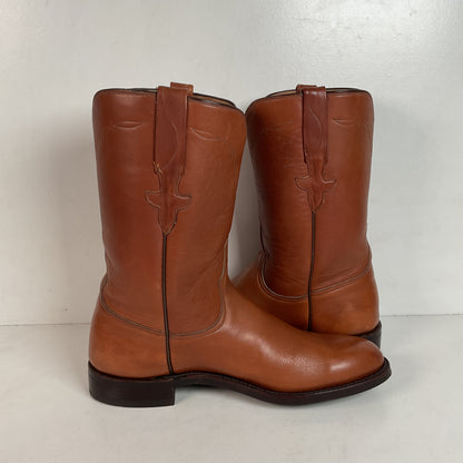 Vintage Lucchese Roper Boots 8.5 D USA Made Royal Calf