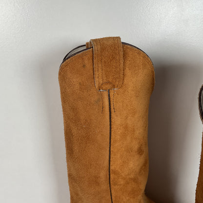 Olathe Full Rough Out Suede Cowboy Boots | USA Made | Men’s 9 B | Women’s 10