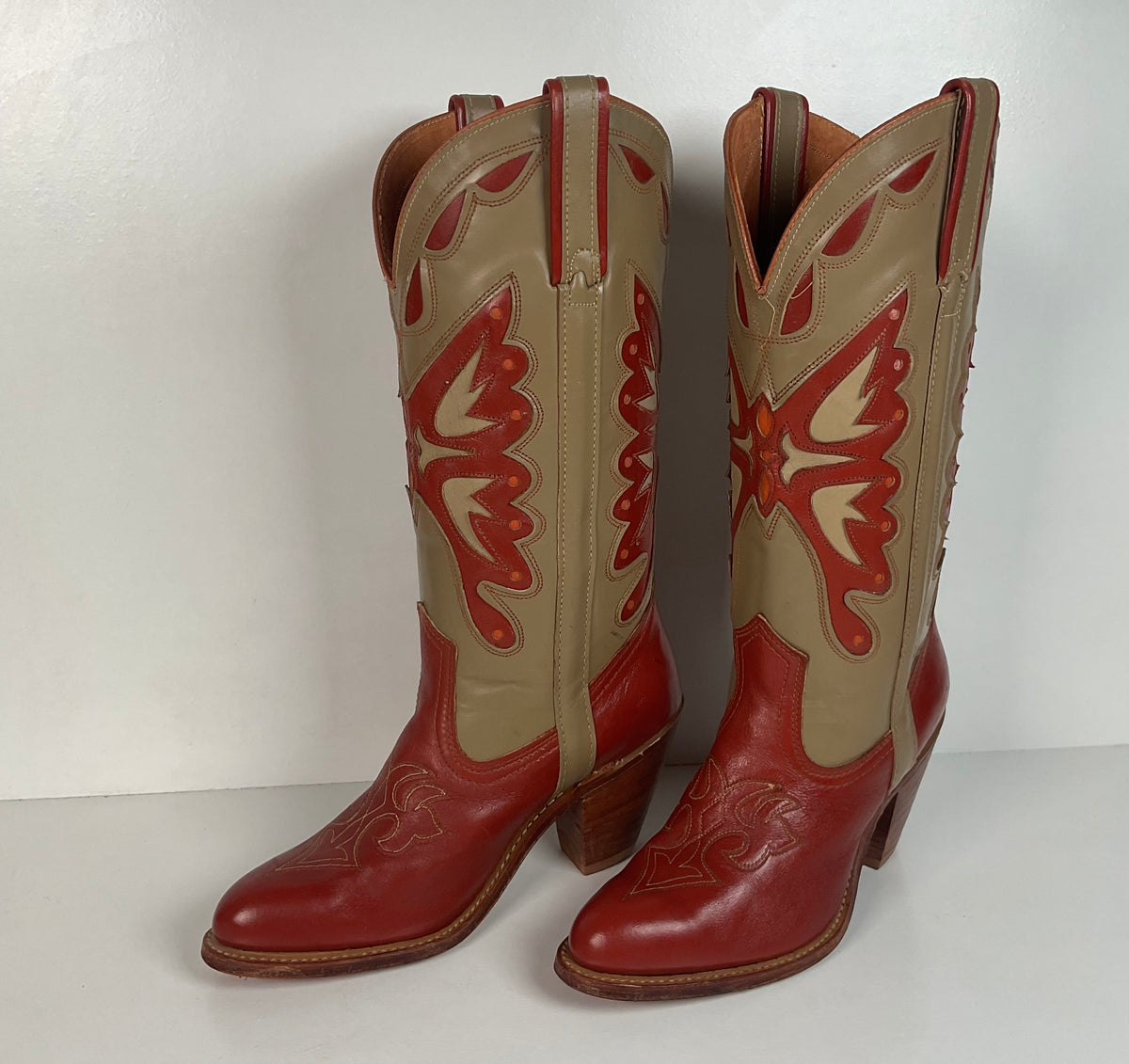 Vintage Capezio Butterfly Cowgirl Boots | Tooled Inlays | USA Made | Women’s 8 M
