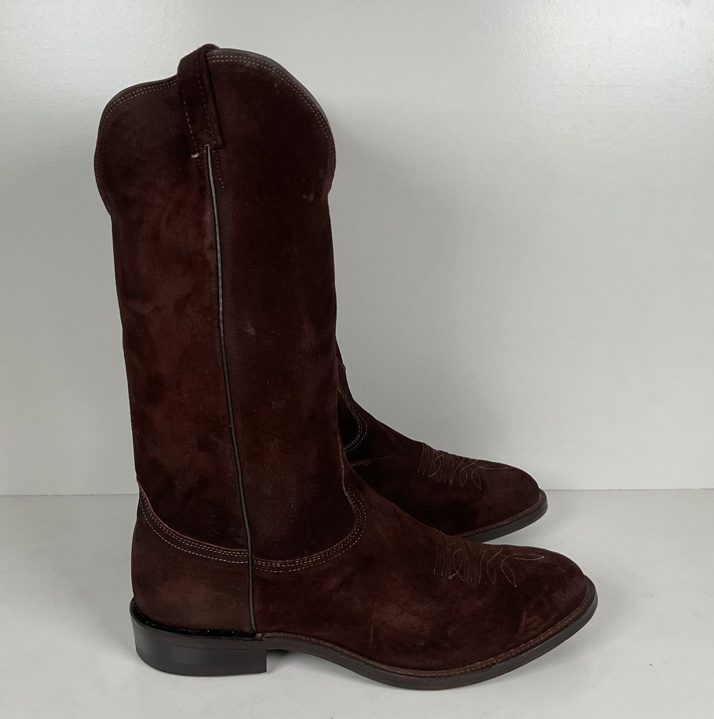 Vintage Nocona Pig Skin Suede Cowboy Boots | USA Made | Men’s 9.5 EE