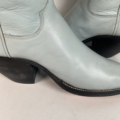 Custom Tall Top Cowboy Boots 11 Wide Shooter Style Off White