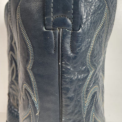 Vintage Nocona Python Snakeskin Cowboy Boots | USA Made | Royal Blue | 9 EE