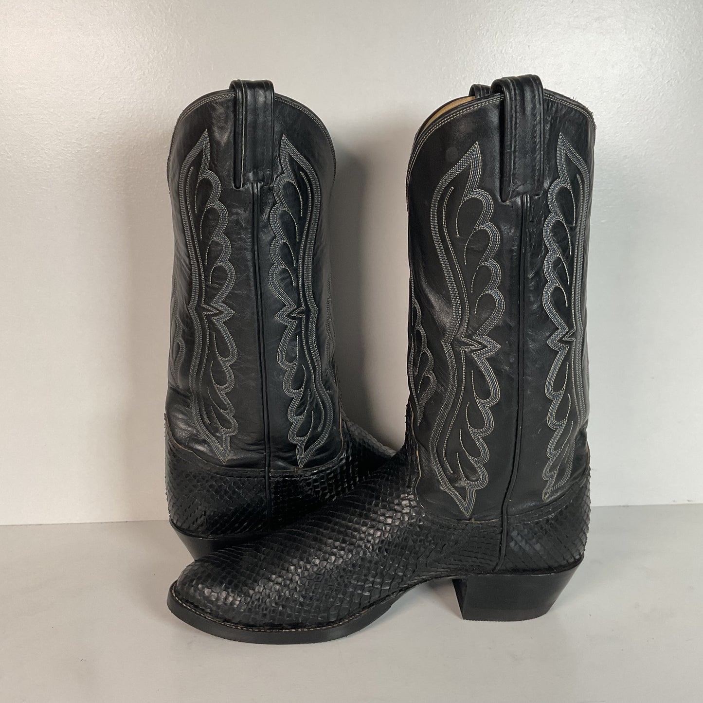 Vintage Tony Lama Anaconda Cowboy Boots | Snakeskin | Gold Label | Exotic | 9 D