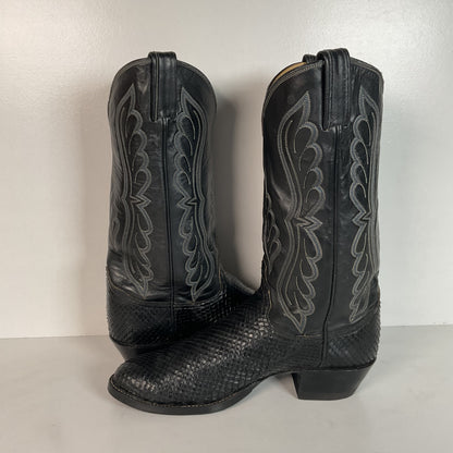 Vintage Tony Lama Anaconda Cowboy Boots | Snakeskin | Gold Label | Exotic | 9 D