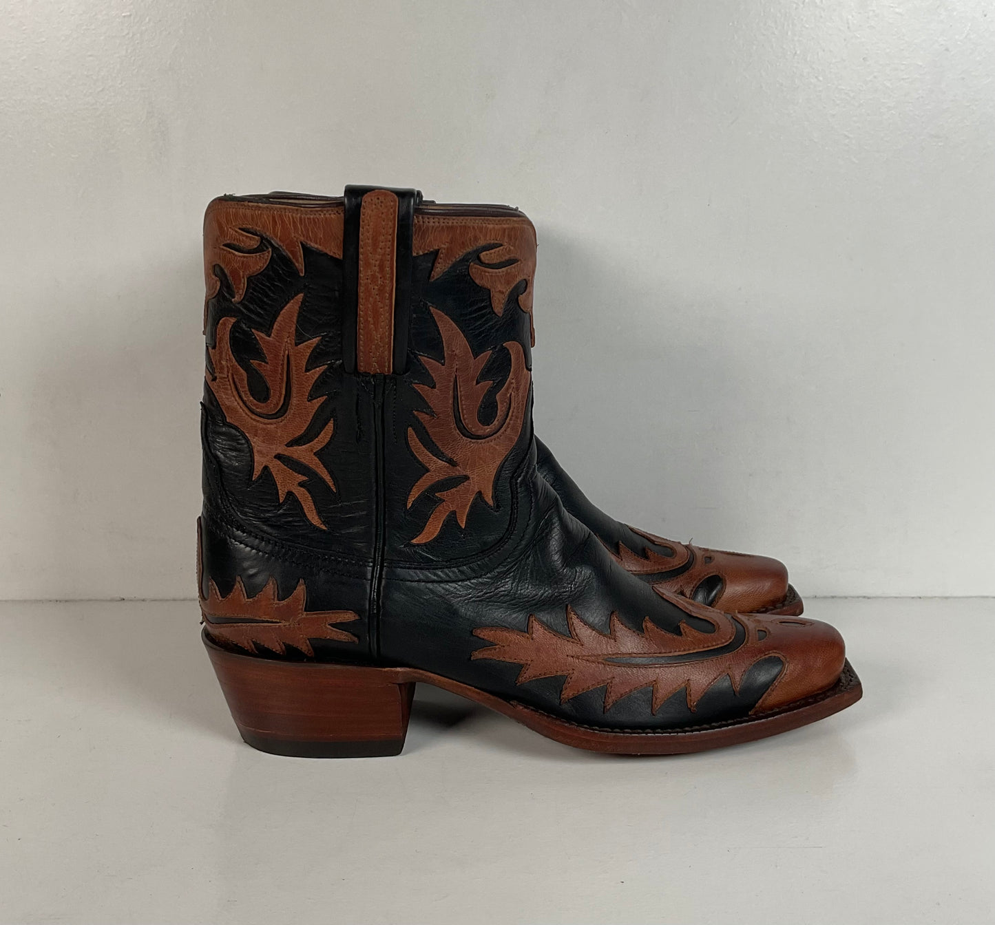 Lucchese Classics Handmade Tooled Cowgirl Boots 6.5 B Pee Wee Style