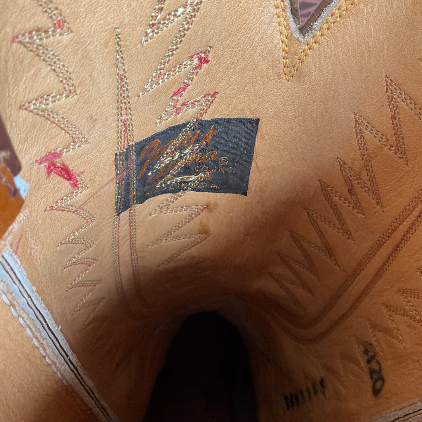 1970s Tony Lama Cowboy Boots 12 D Gold Label USA Made