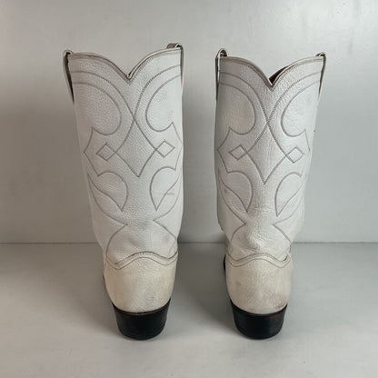 Vintage Justin White Label Cowboy Boots | USA Made | Men’s 9.5 D