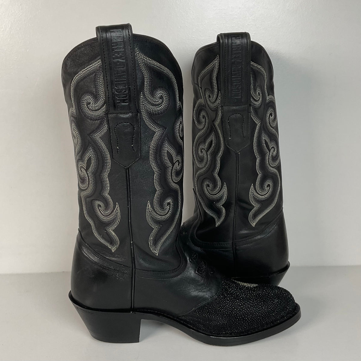 Harley Davidson Stingray Cowgirl Boots | Exotic | Tooled Inlay | Women’s 8 M