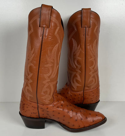 Justin Ostrich Quill Cowgirl Boots | Exotic | USA Made | Women’s 8.5 B