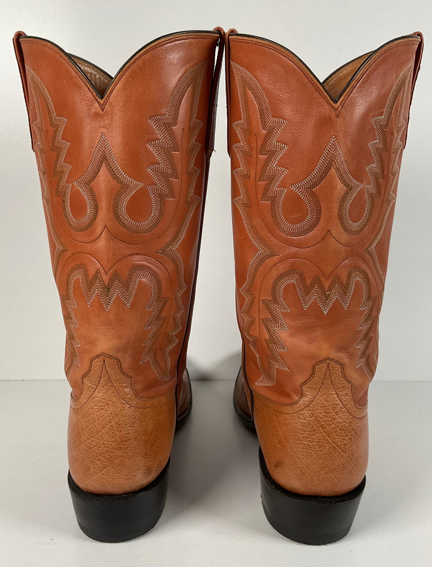 Rios Of Mercedes Smooth Ostrich Cowboy Boots 13 B Exotic USA Made