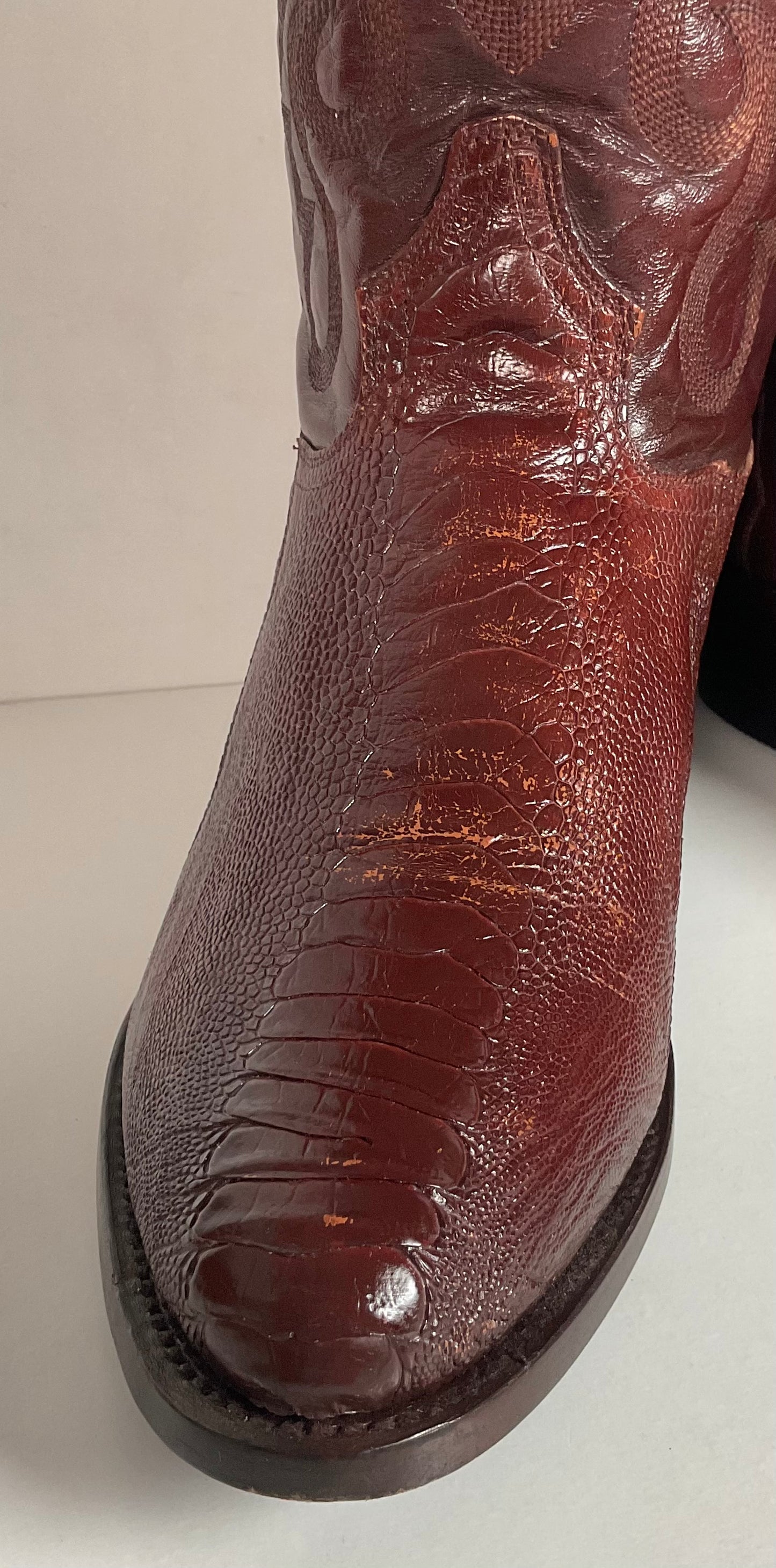 Dan Post Exotic Ostrich Leg Cowboy Boots 10 D