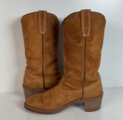 Vintage Wolverine Pig Skin Suede Cowgirl Boots | USA Made | Women’s 7.5 M